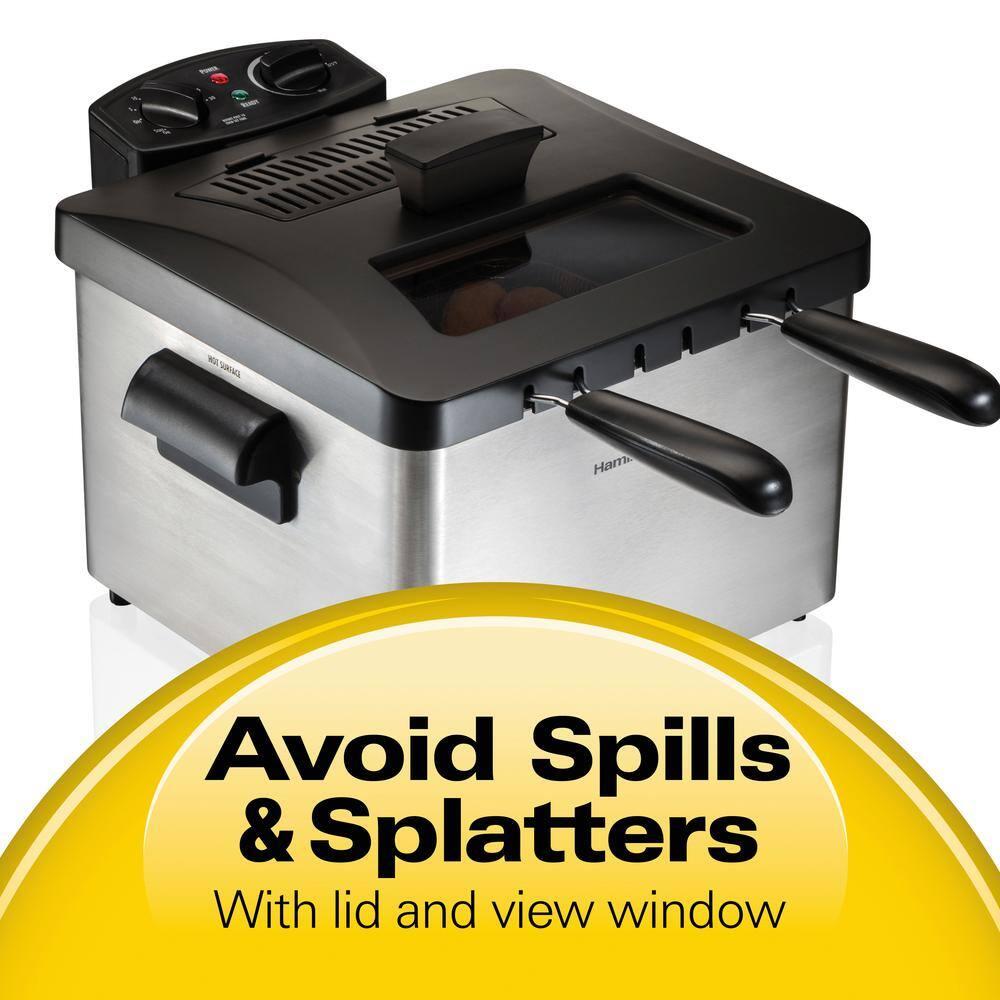 Hamilton Beach Hamilton Beach® Professional-Style Electric Deep Fryer with 12-Cup Food Capacity, Lid with View Window and Three Frying Baskets