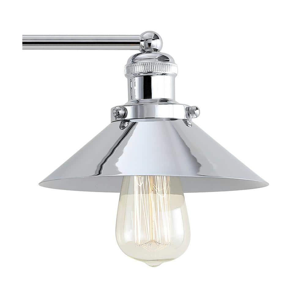June 26.5 in. 3-Light Metal Chrome Vanity Light