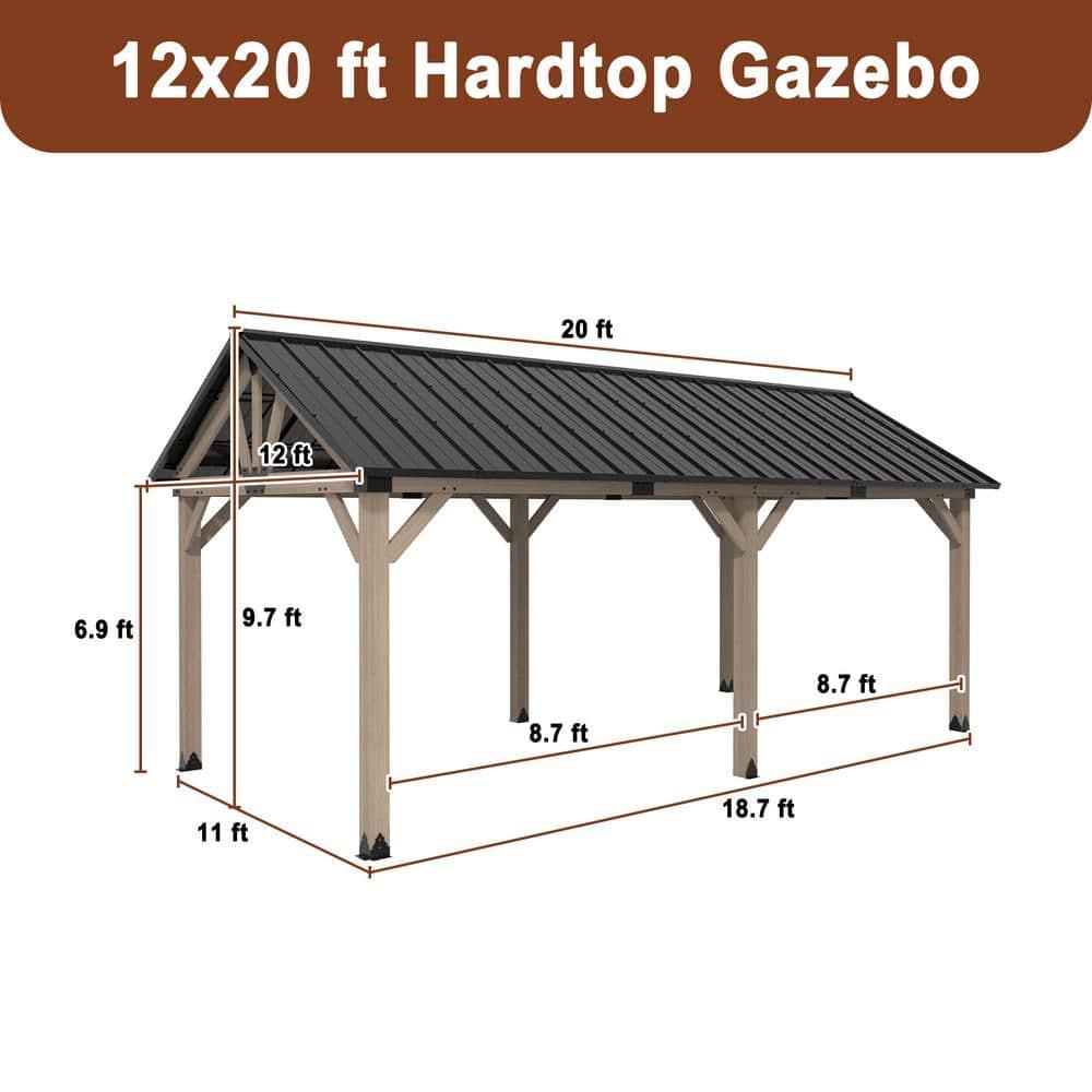 mondawe Greenwich 20 Ft. W x 12 Ft. D Solid Wood Patio Gazebo