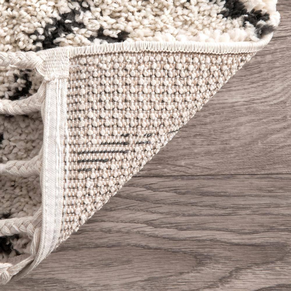 Nieves Moroccan Diamond Tassel Off-White 8 ft. x 10 ft. Area Rug