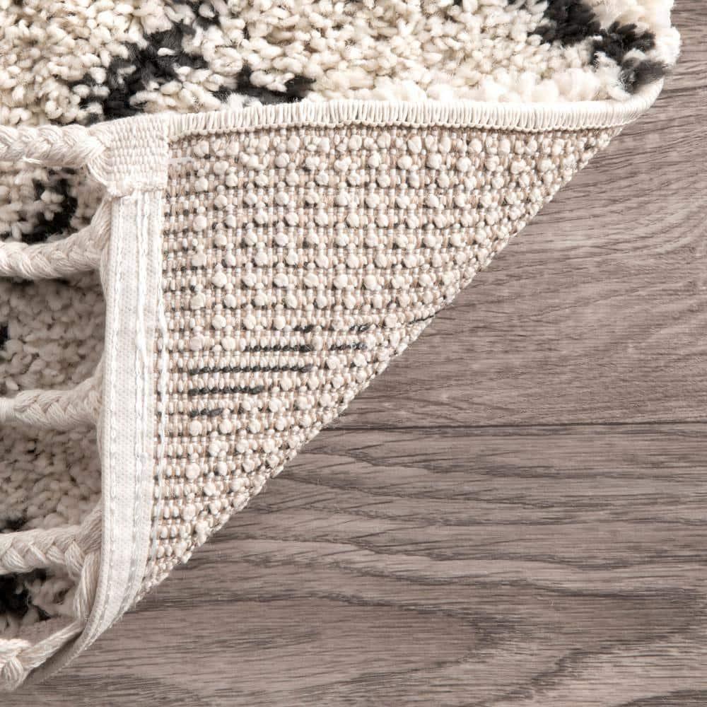 Nieves Moroccan Diamond Tassel Off-White 8 ft. x 10 ft. Area Rug