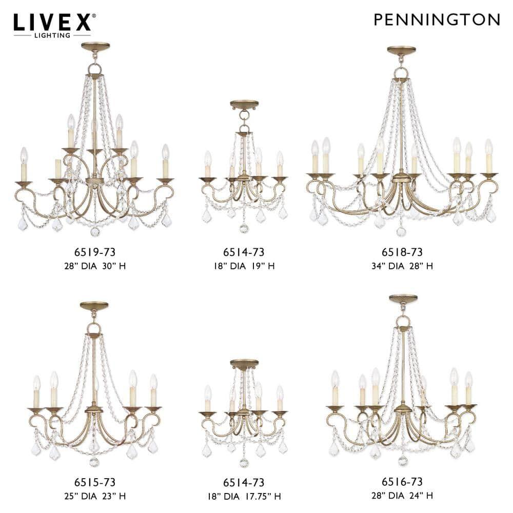 Livex Lighting Pennington 5 - Light Chandelier in  Antique Silver Leaf