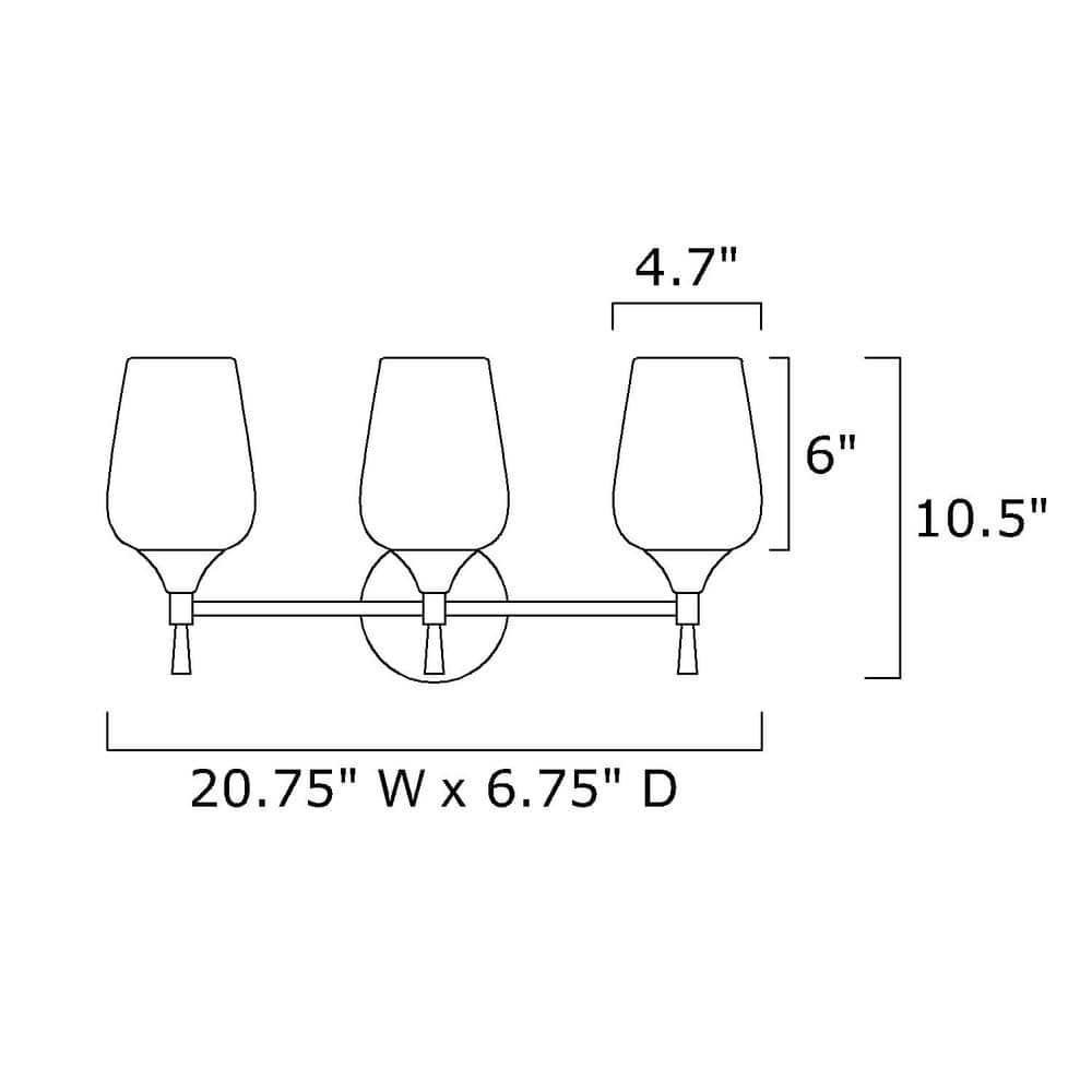 Edvivi 3-Light Vanity Lights, Modern Brushed Nickel with Clear Glass Shade Bathroom Light Fixtures, Wall Light for Mirrors, Bedroom, Living Room, Hallway