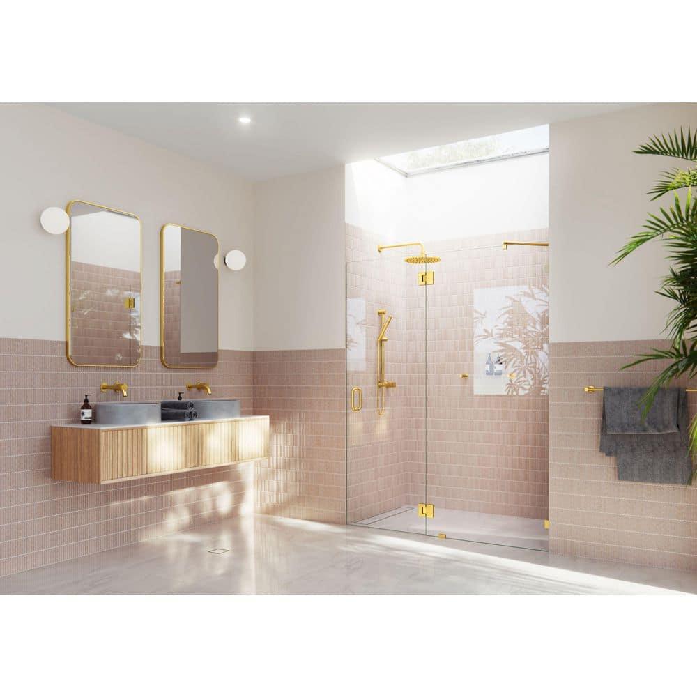 Halo 62 in. x 78 in. Frameless Glass Hinge Shower Door