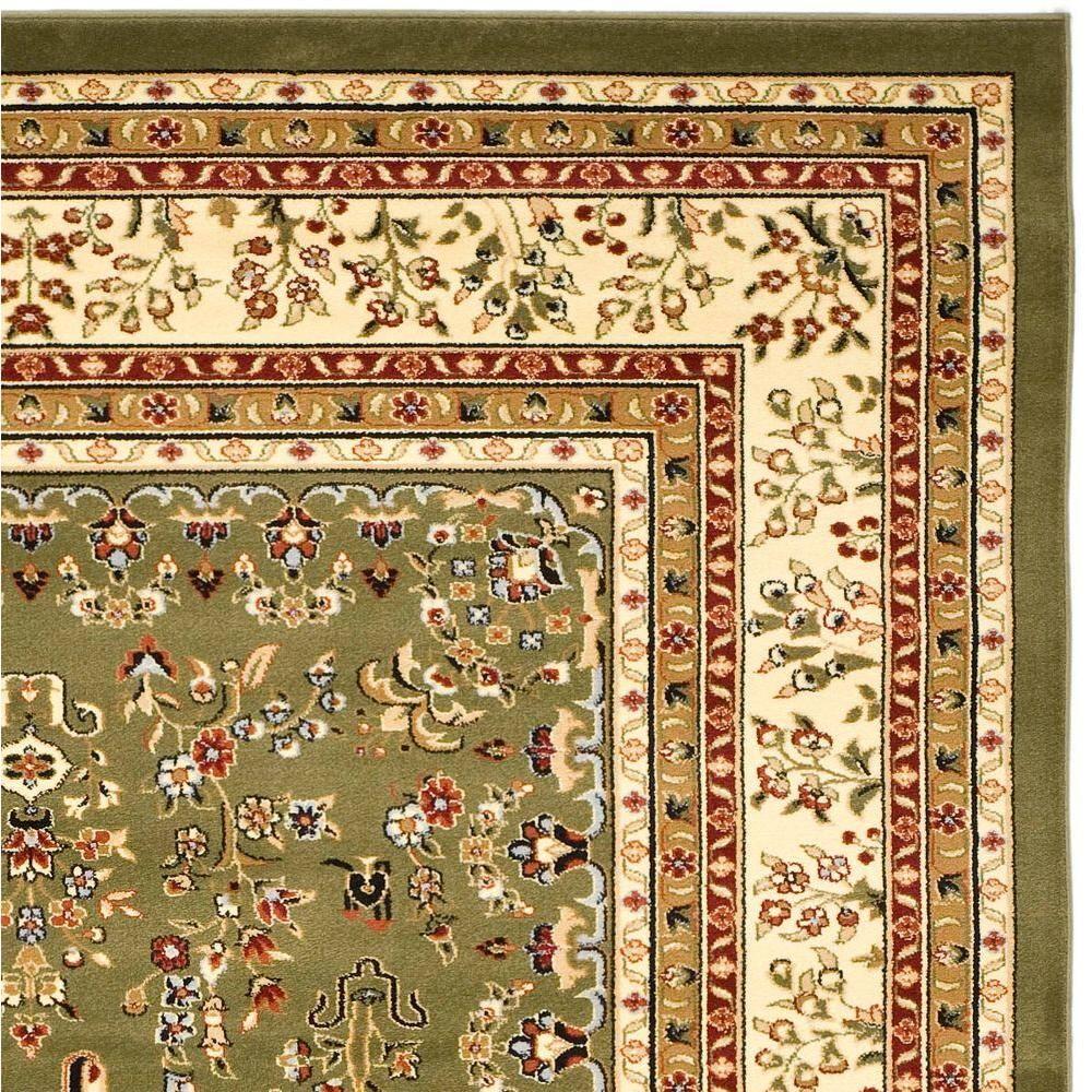 Lyndhurst Sarouk LNH331 Power Loomed Area Rug - Sage/Ivory - 5'3"x7'6" - Safavieh