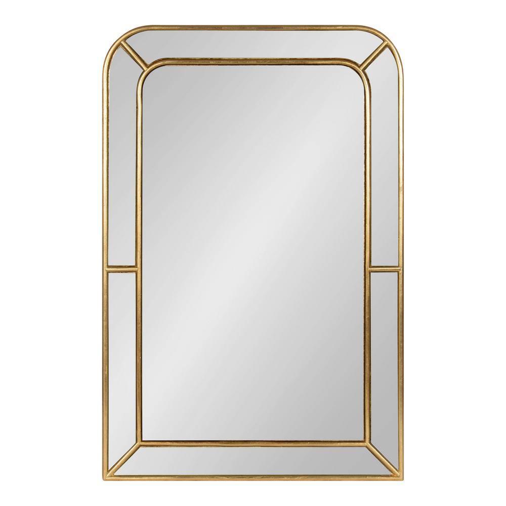 Kate and Laurel Lamson Transitional Framed Wall Mirror, 20 x 30, Gold, Sophisticated Glam Wall Decor