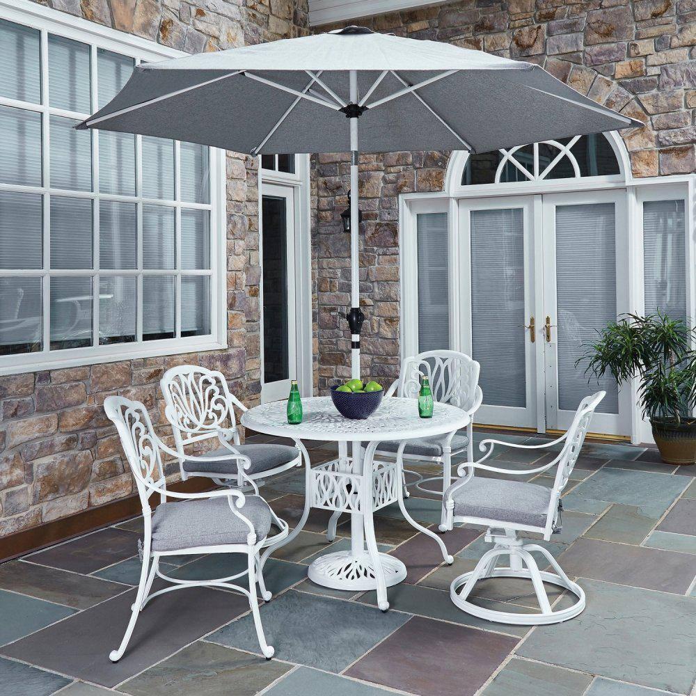 Homestyles Capri Aluminum Outdoor Dining Table in White
