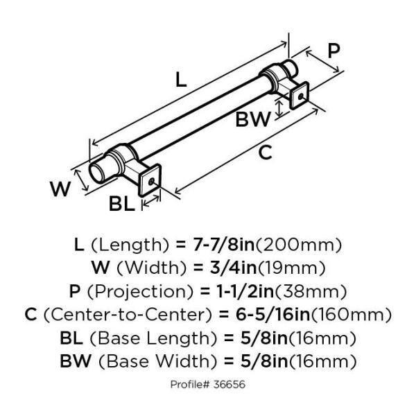 Glacio 6 5/16" Center to Center Bar Pull