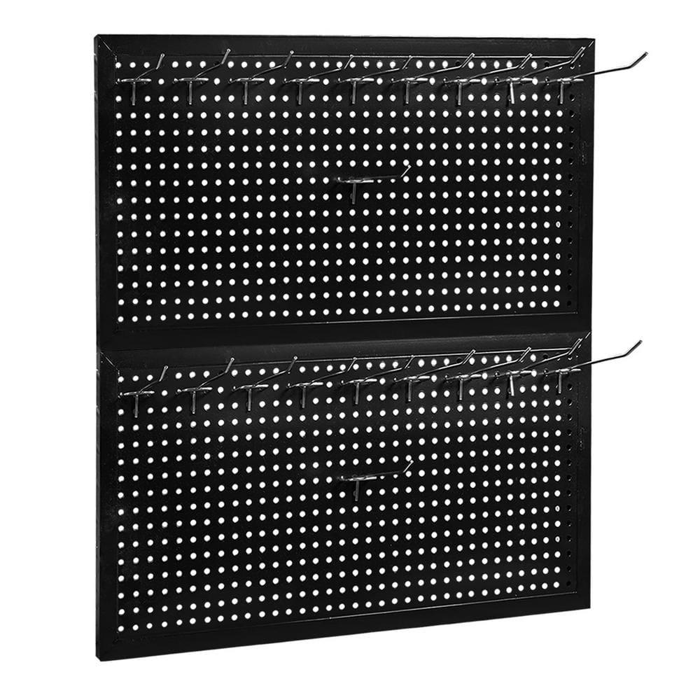 Torin 22 Piece Metal Wall Pegboard Utility Tool Storage System: Modular Pegboard Organizer Board Kit for Optimal Tool Organization in Garage, Workbench, Shop, Shed (Black)