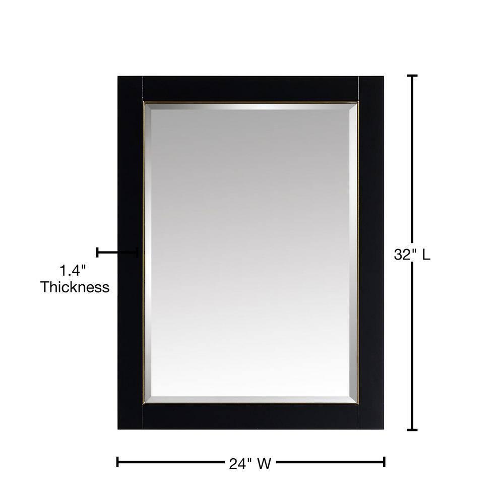 AVANITY  Mason 24 in. Wall Mounted Mirror with Matte Gold Trim - 24"W x 32"H Black Black