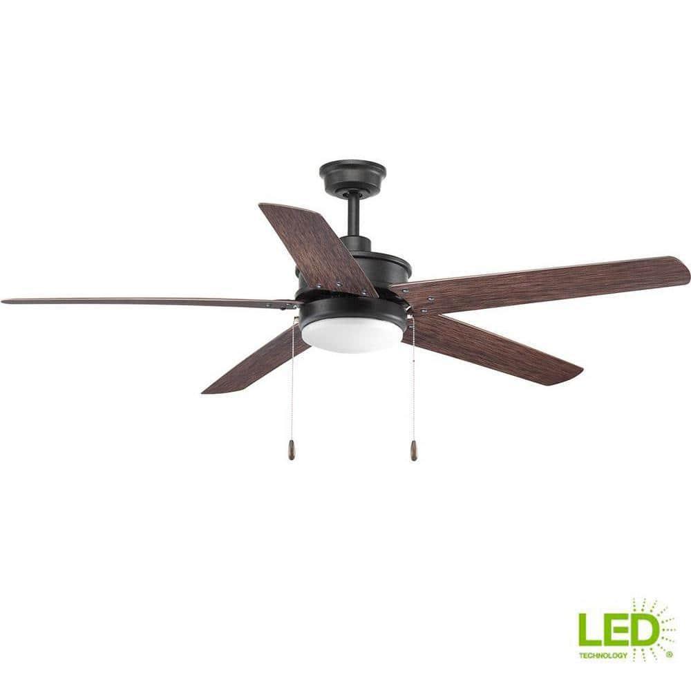 P2574-8030K-Progress Lighting-Whirl - Wide - Ceiling Fan - 1 Light - Damp Rated in Transitional style - 60 Inches wide by 15.88 Inches high-Forged