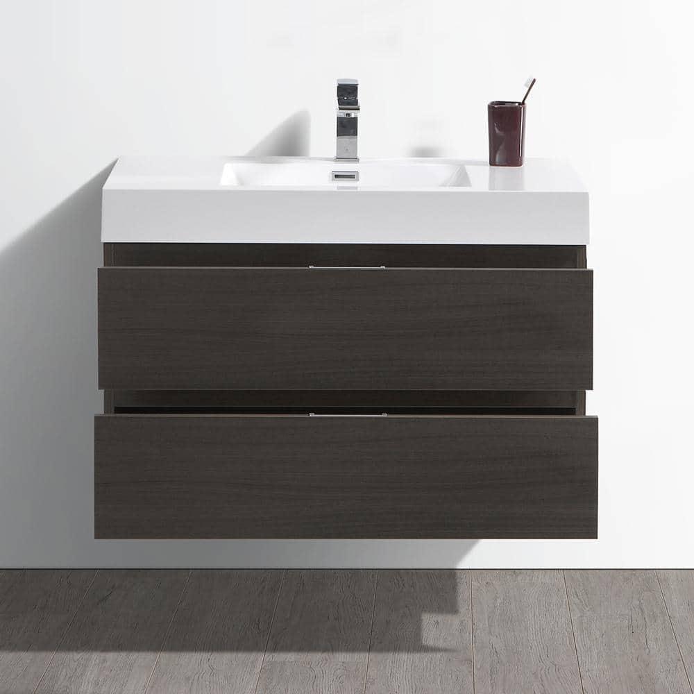Valencia 36" Wall Mount Single Sink Bathroom Vanity with Top and Sink (Faucet Not Included)