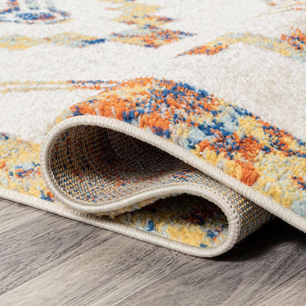 JONATHAN Y Amir Moroccan Beni Souk Ivory/Blue/Orange 5 ft. x 8 ft. Area Rug