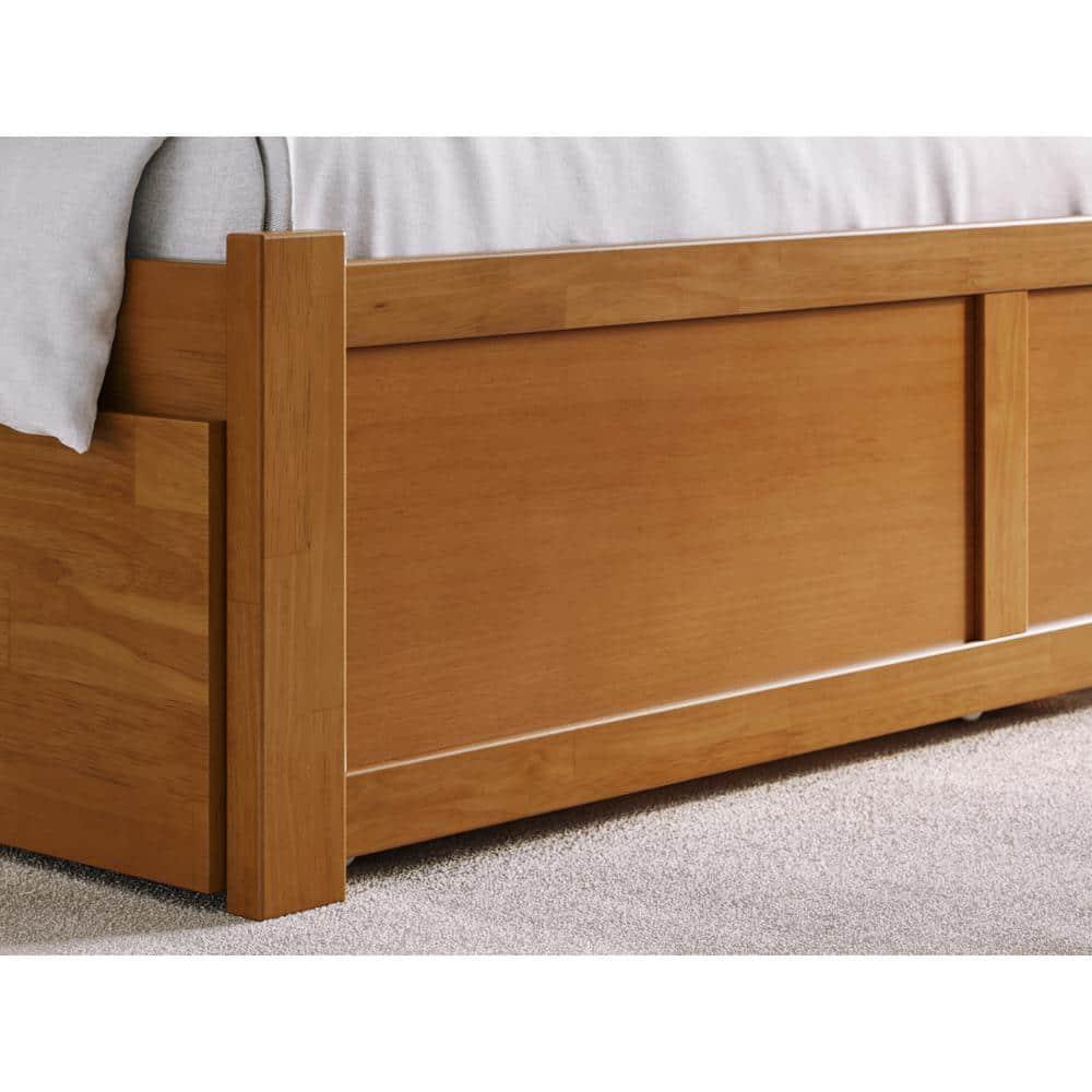 AFI Furnishings Orlando Solid Wood Platform Bed with Panel Footboard & Trundle