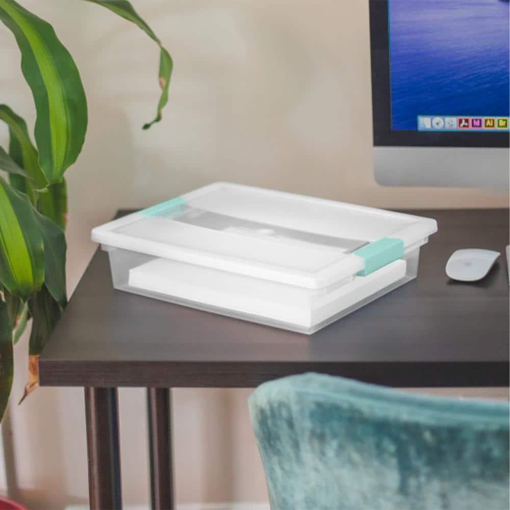 Sterilite Sterilite Plastic Stackable Storage Bin w/Clear Latch Lid (Set of 6)