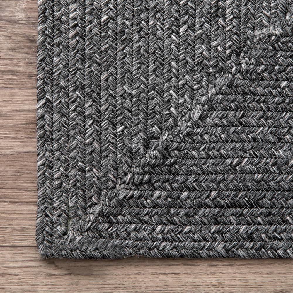 nuLOOM Wynn Braided Indoor/Outdoor Area Rug, Oval 4' x 6', Charcoal