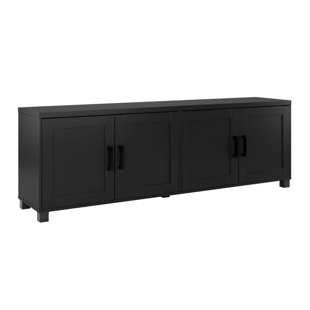CorLiving Virlomi Contemporary Dark Gray TV Stand with Storage for Most TVs up to 85 Inch - Living Room Entertainment Center with Storage, Stylish TV Stand for Living Room, Modern TV Stands
