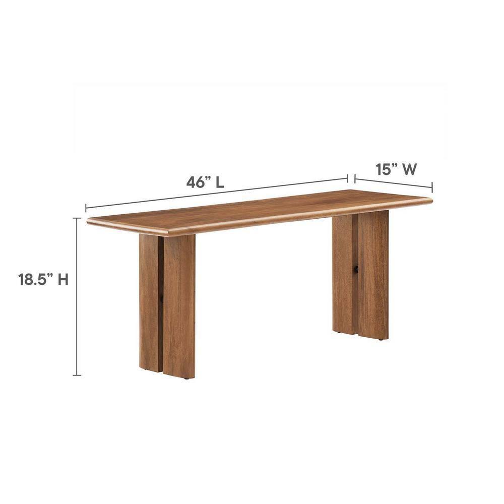 Modway Amistad 46" Solid Wood Bench, Walnut