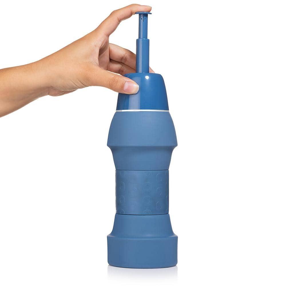 Omigo Twilight Blue Collapsible Portable Handheld Bidet Attachment with Travel Bag Included