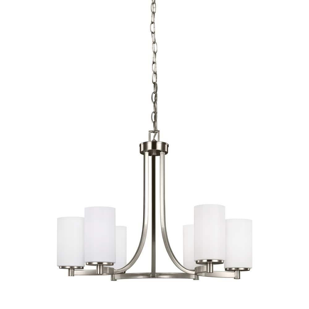 Hettinger 6-Light Brushed Nickel Modern Transitional Hanging Chandelier