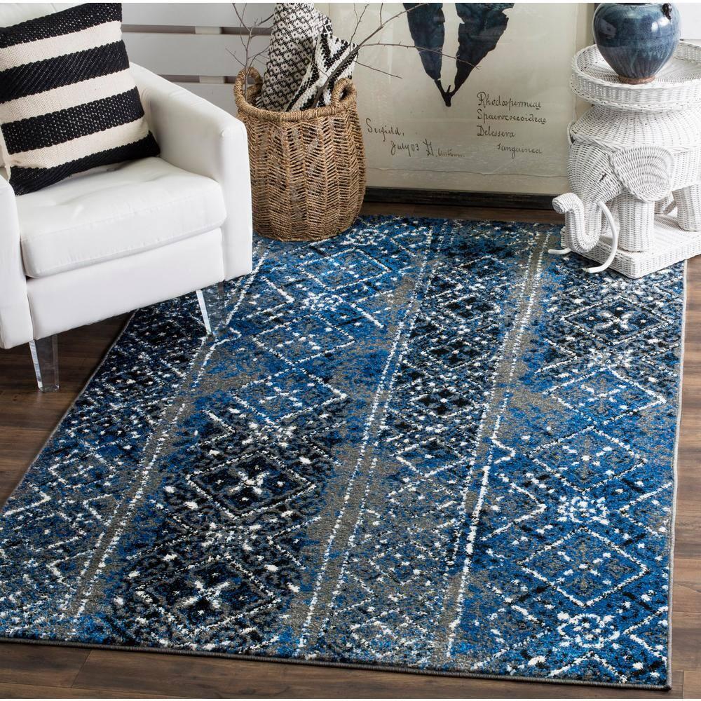 Adirondack ADR111 Machine Made Indoor Area Rug - Silver/Multi - 4'x4' - Safavieh
