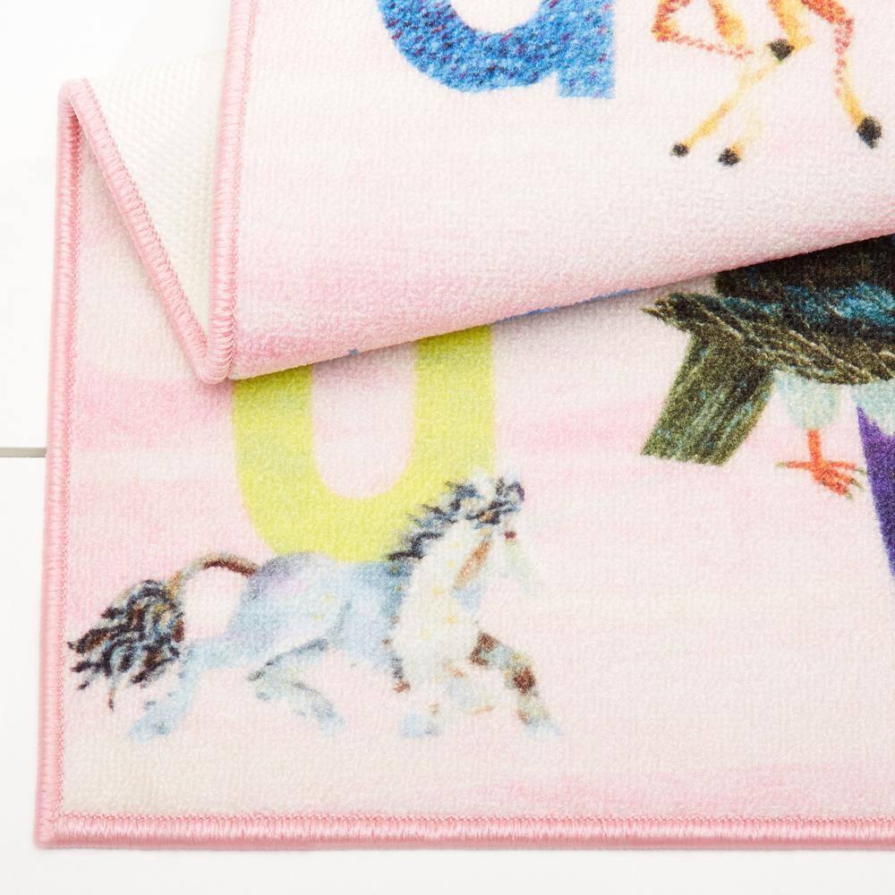 Eric Carle Alphabet Zoo Graphic/Print Pink Area Rug