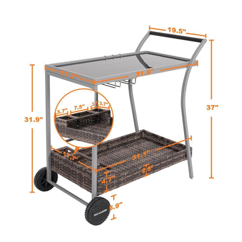 NUU GARDEN Metal Bar Cart