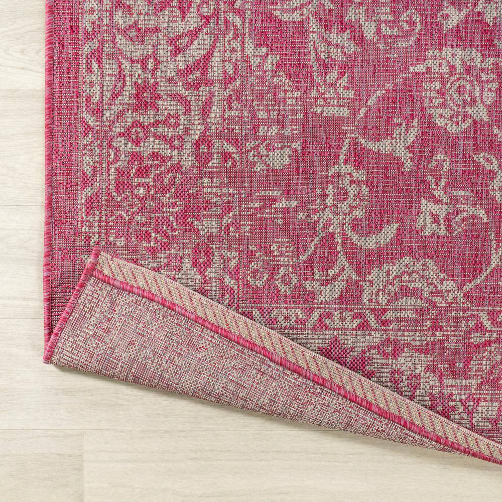 9' x 12' Tela Bohemian Textured Weave Floral Indoor/Outdoor Area Rug, Fuchsia/Light Gray - JONATHAN Y