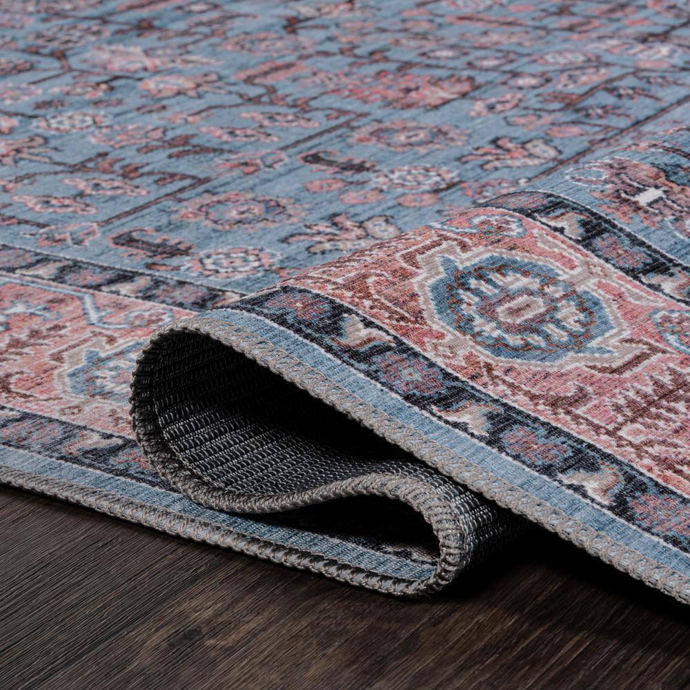 Kemer All-Over Persian Machine-Washable Blue/Red/Brown 3 ft. x 5 ft. Area Rug - JONATHAN Y