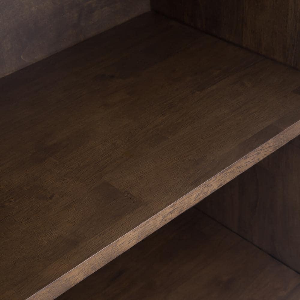 Banting 30"W Solid Wood 4 Shelf Industrial Bookcase with 2 Drawers, Adjustable Shelves, and Metal Base