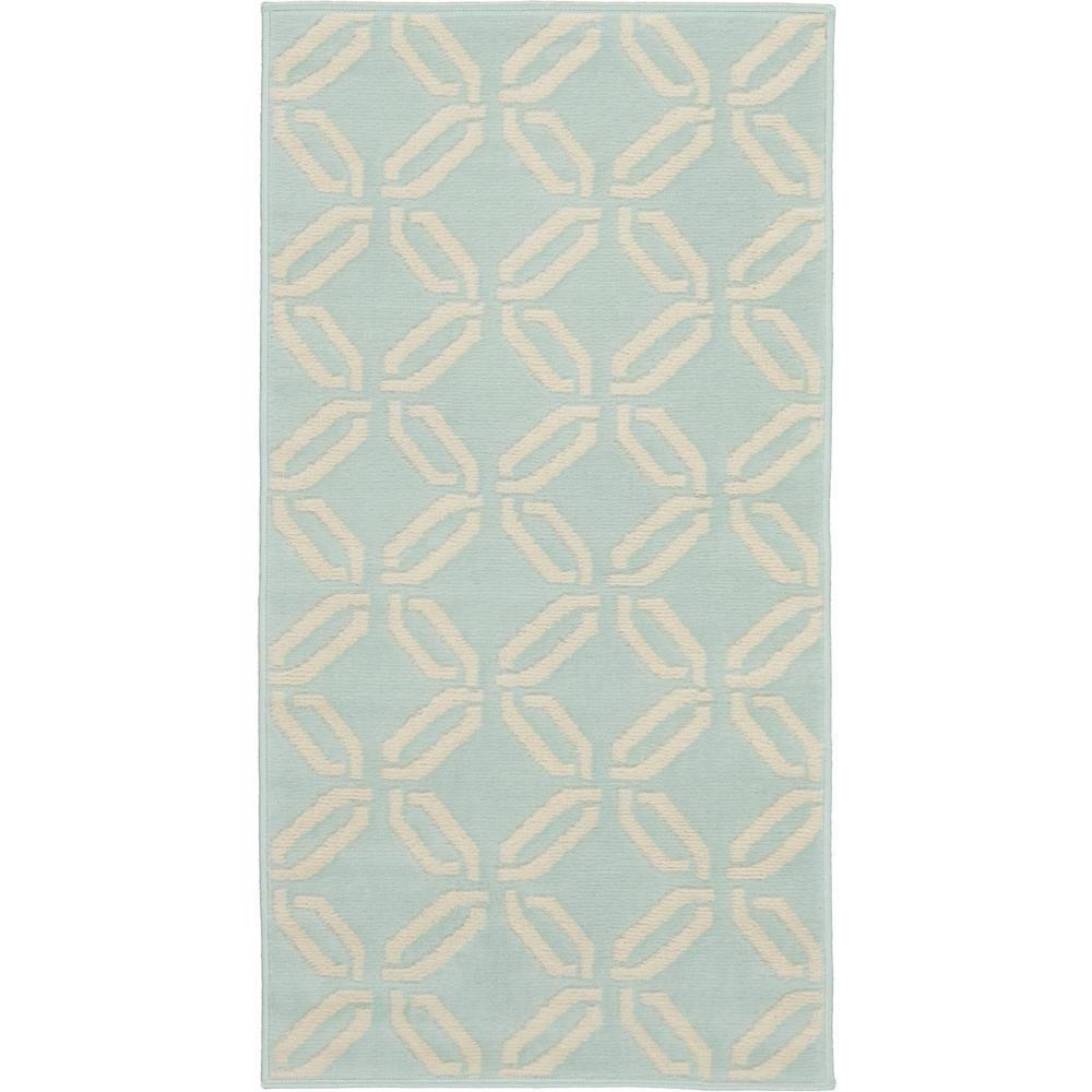 Nourison Jubilant 2 x 4 (ft) Loomed Polypropylene Green Rectangular Indoor Abstract Area rug