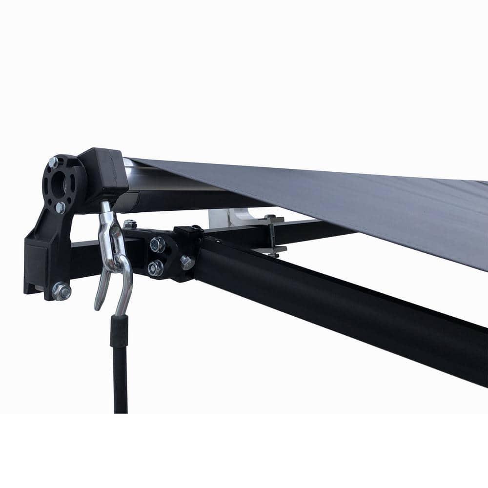 Retractable Home Patio Awning | Deck Canopy |UV Protection Sunshade | Manual Black Frame | Upgraded 2024