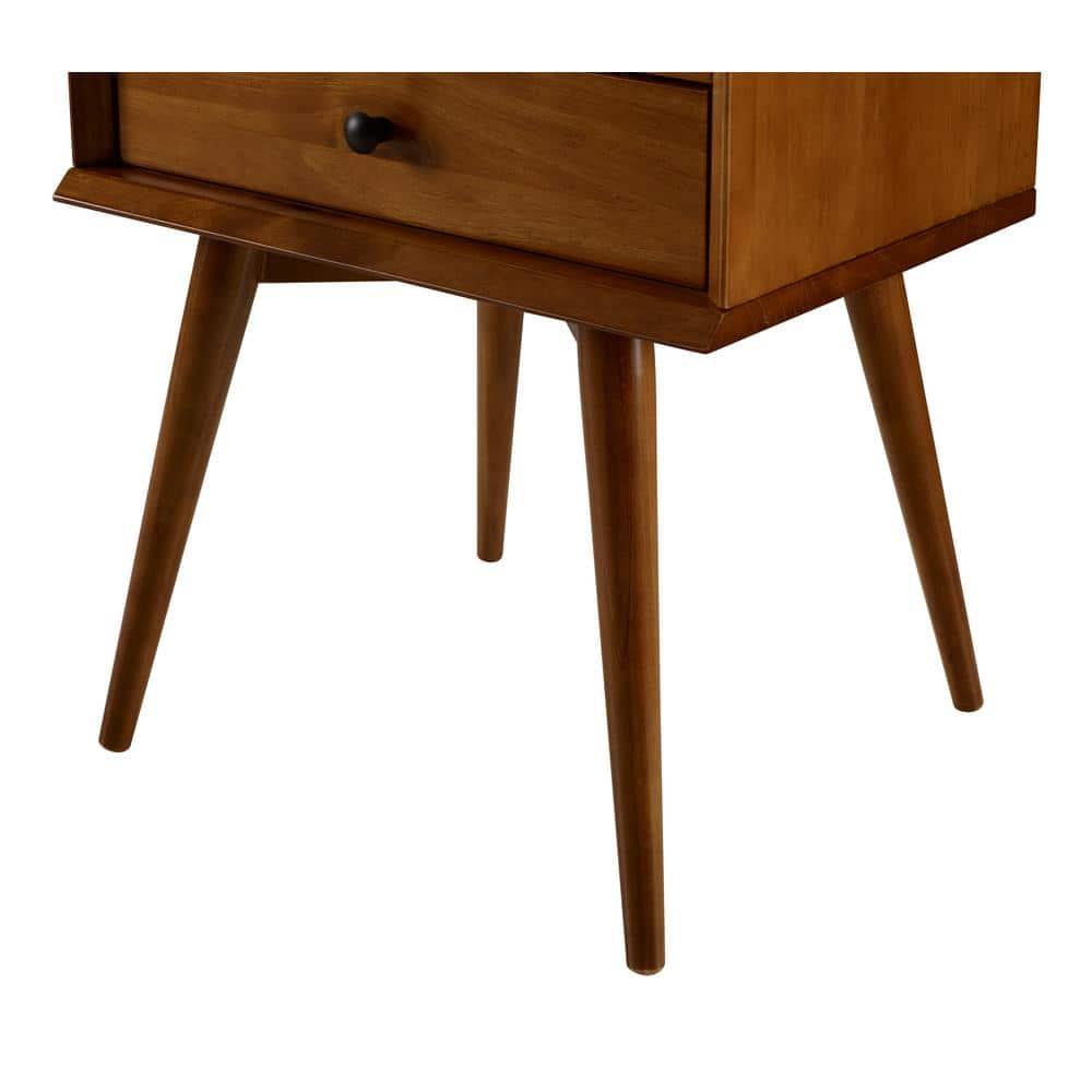 Camaflexi Mid Century Nightstand 2-Drawer Night Stand Cabinet, Castanho