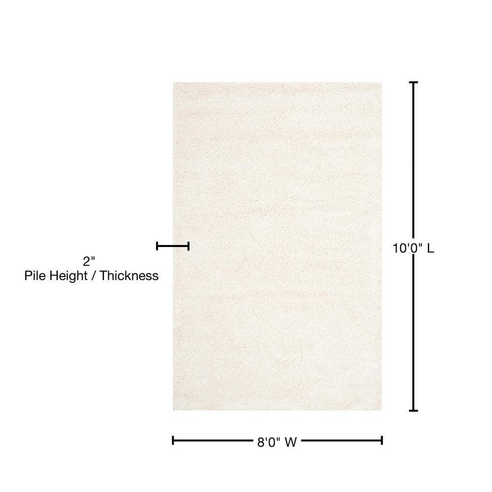 Milan Shag SG180 Power Loomed Indoor Area Rug - Ivory - 8'x10' - Safavieh
