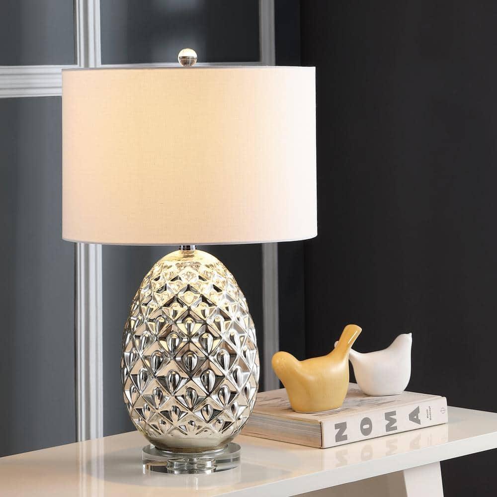 Ollie Table Lamp (Set of 2) - 31.5 Inch Height - LIT4404 - Dark Green Faux Alligator - Safavieh
