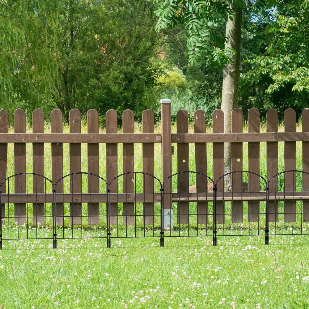 Decorative Garden Fence 25 Panels Animal Barrier Fence 27ft (L) x 22in (H) Rustproof Metal Wire Section Edging with Plastic Stakes Dog Fence Outdoor for Yard Yard Landscape Patio