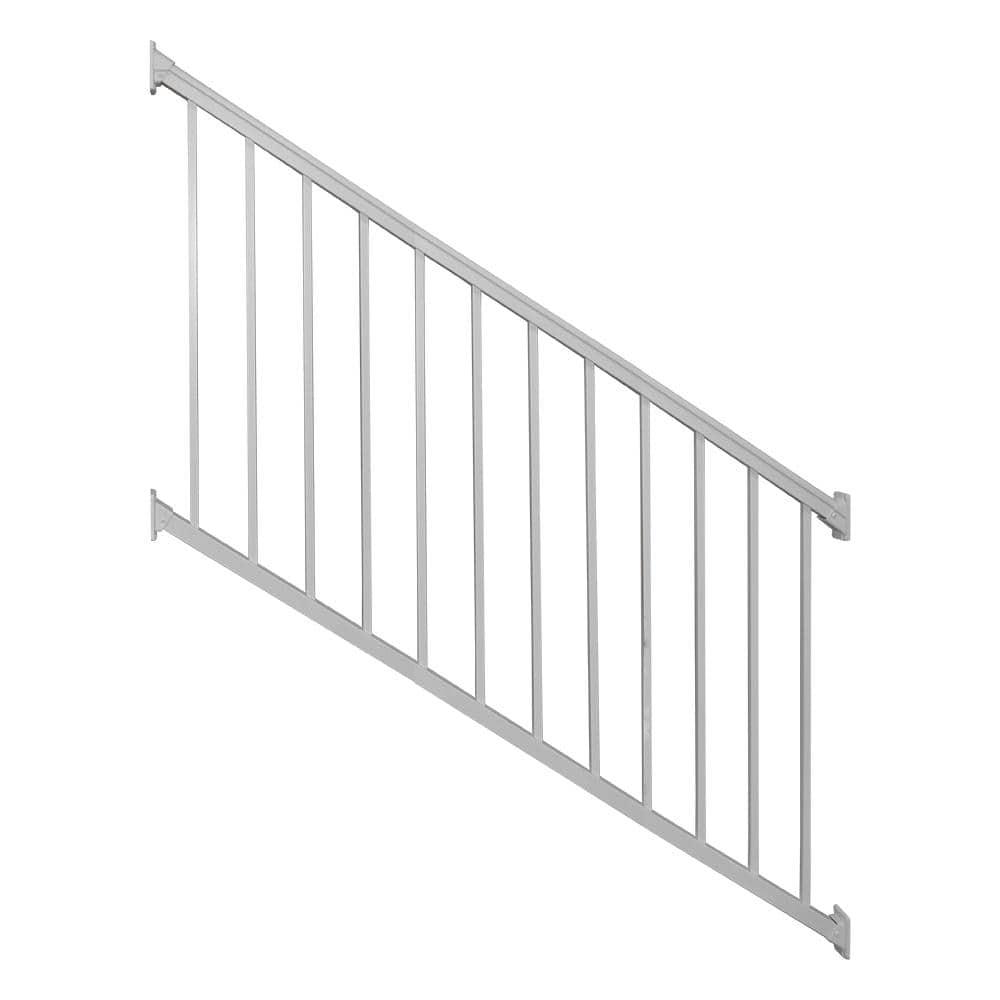 Weatherables Stanford 6-ft x 36-in Textured White Aluminum Deck Stair Rail Kit
