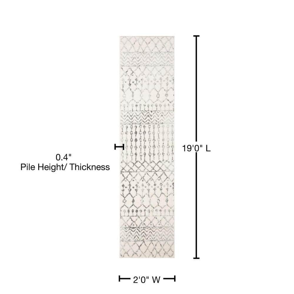 Tulum TUL270 Power Loomed Indoor Runner Rug - Ivory/Grey - 2'x19' - Safavieh