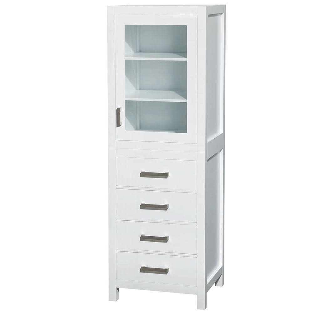 Wyndham Collection Sheffield Solid Wood Freestanding Linen Cabinet