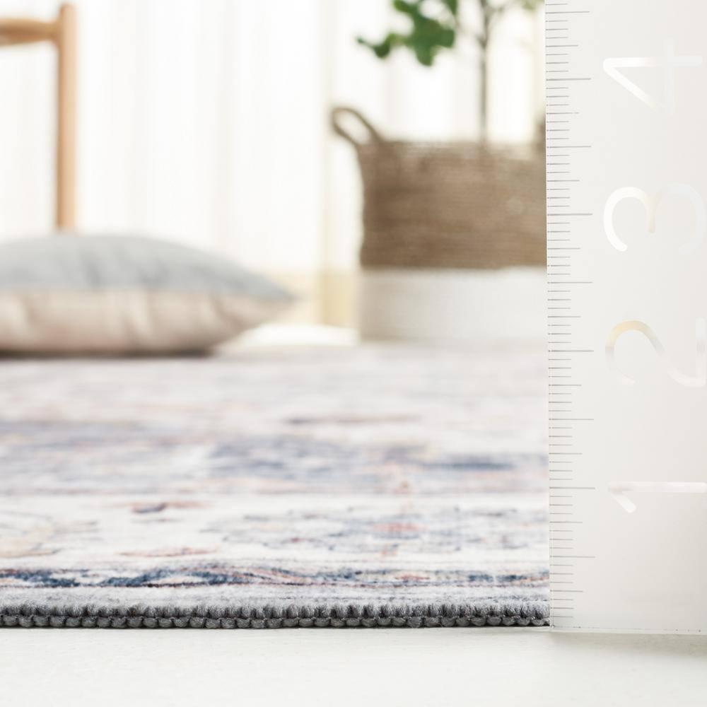 Arizona ARZ517 Power Loomed Machine Washable Area Rug - Light Blue/Ivory - 6' Round - Safavieh.