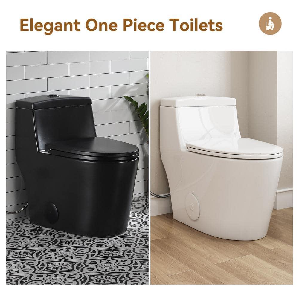 Greta Tornado Powerful Flush One-Piece Toilet, 1.28 GPF Elongated Floor Mounted