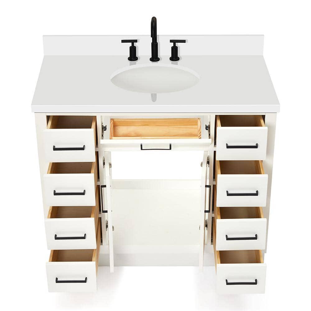 Ariel T043swqovo Hepburn 43" Free Standing Single Basin Vanity Set - White