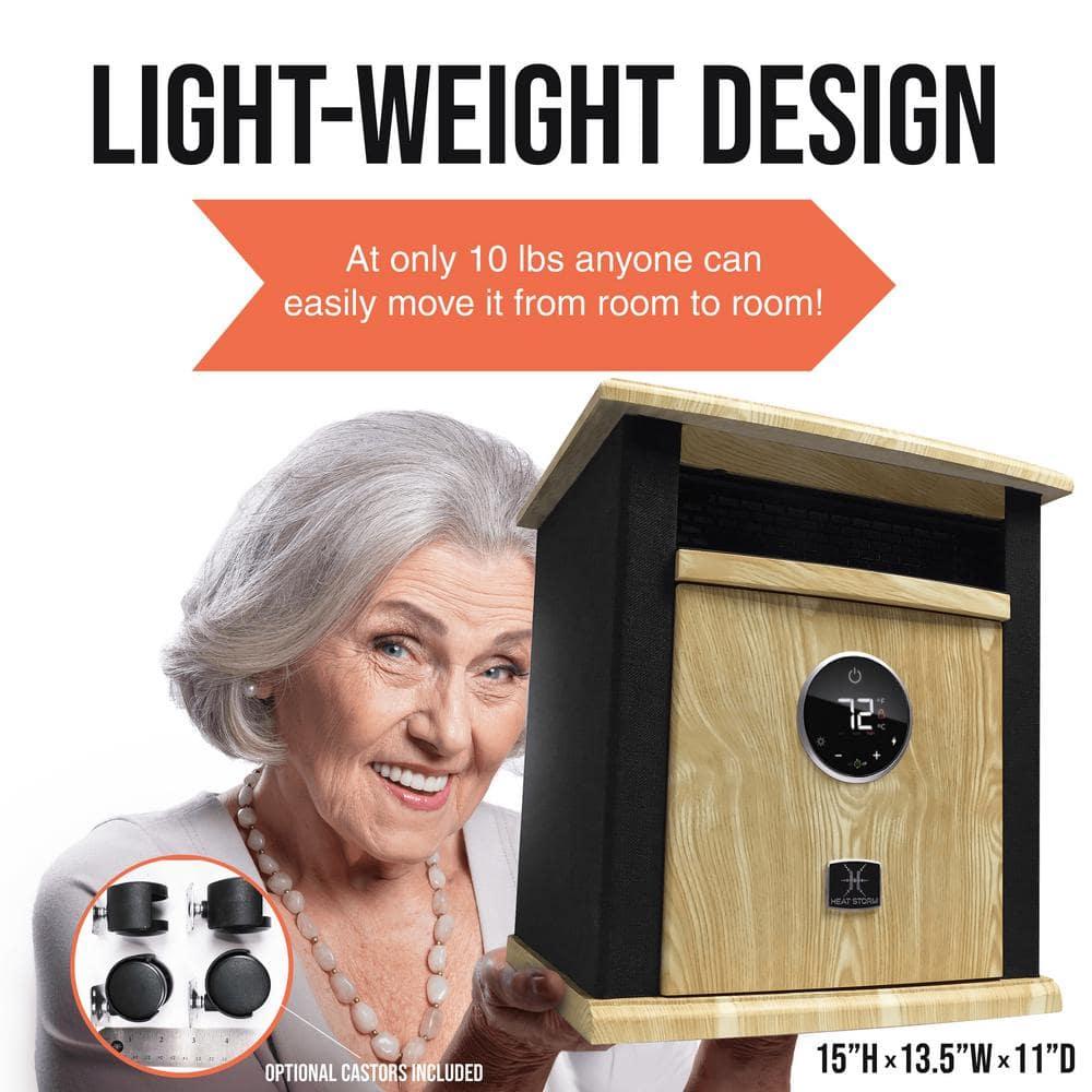 Heat Storm Heat Storm 1500 Watt 5200 BTU Electric High Efficiency Cabinet Space Heater with Adjustable Thermostat , Remote Included and with Digital Display