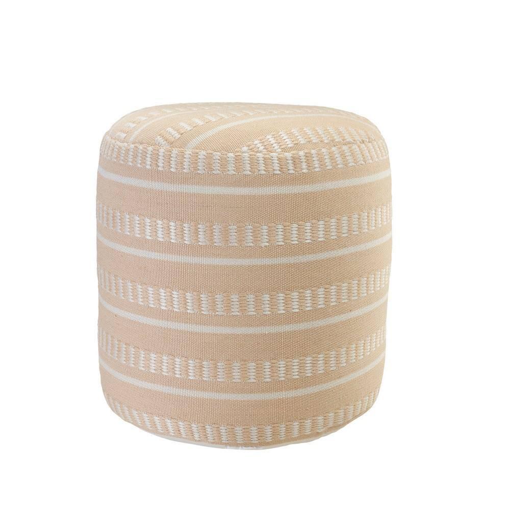 Langley Street® Lebo Coastal Striped Indoor/Outdoor Upholstered Pouf
