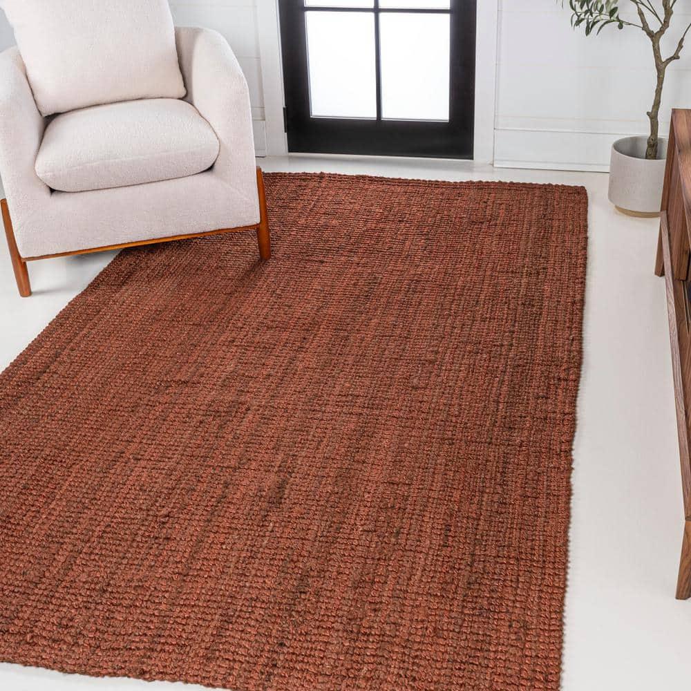 Pata Hand Woven Chunky Jute Terracotta 4 ft. x 6 ft. Area Rug - JONATHAN Y