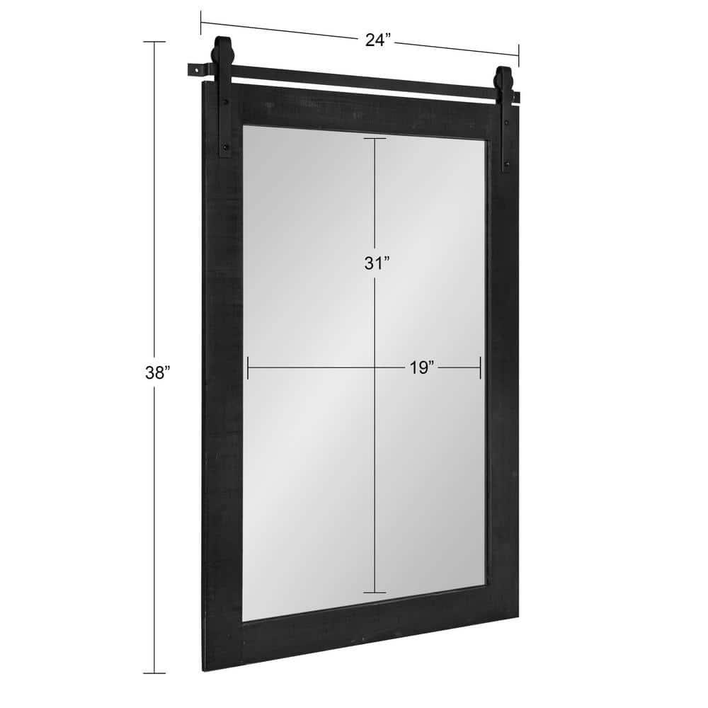 Kate & Laurel All Things Decor 26" x 39" Cates Rustic Wall Mirror Black: Modern Rectangle, No Assembly Required