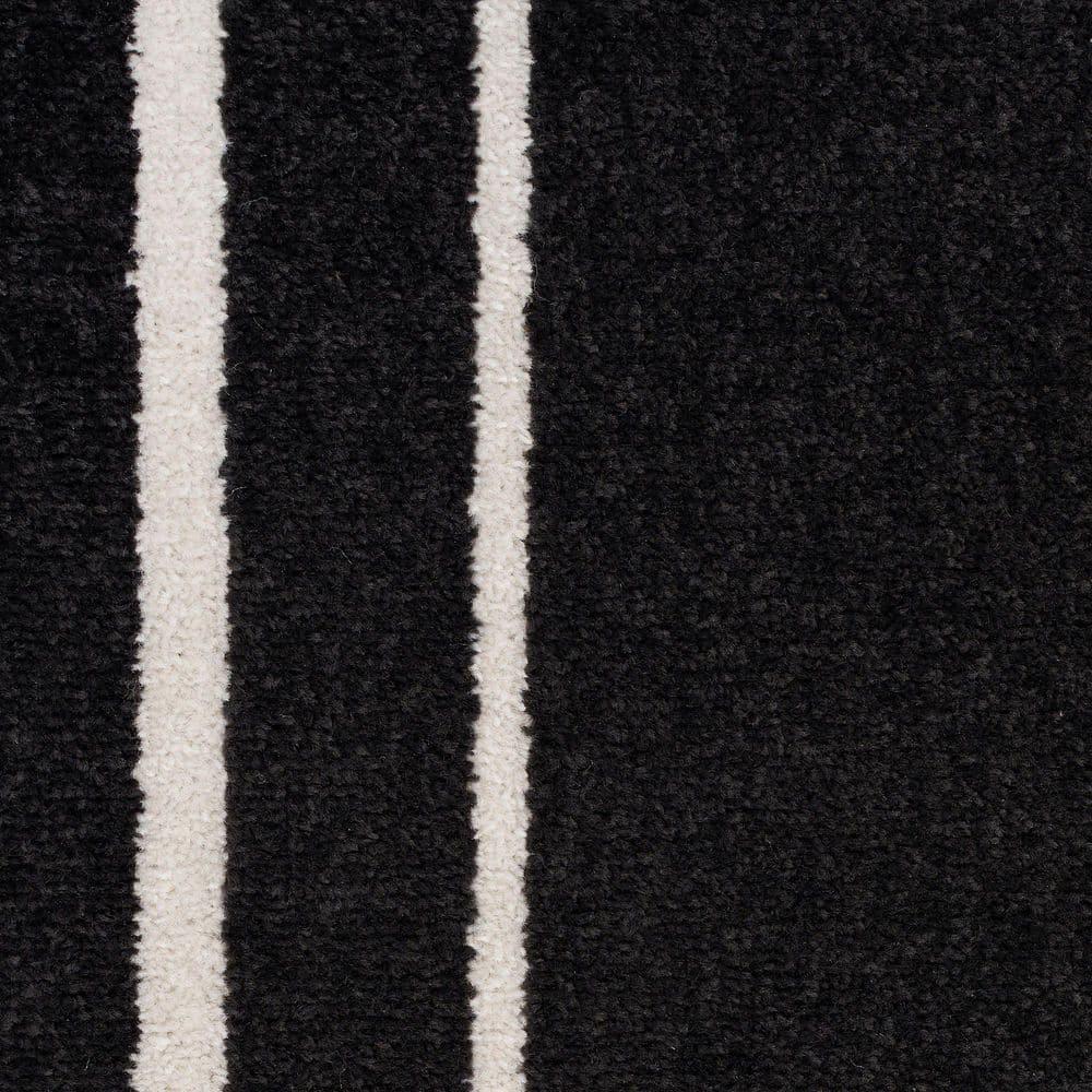 Nourison Essentials 9' x 12' Black Ivory Contemporary Indoor/Outdoor Rug