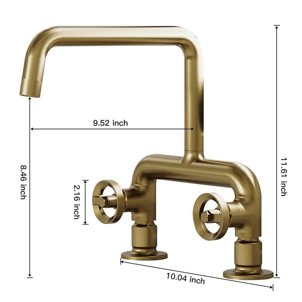 Double Handle 2-Holes Deck Mount Modern Standard Kitchen Faucet With 360 ° Swivel Spout
