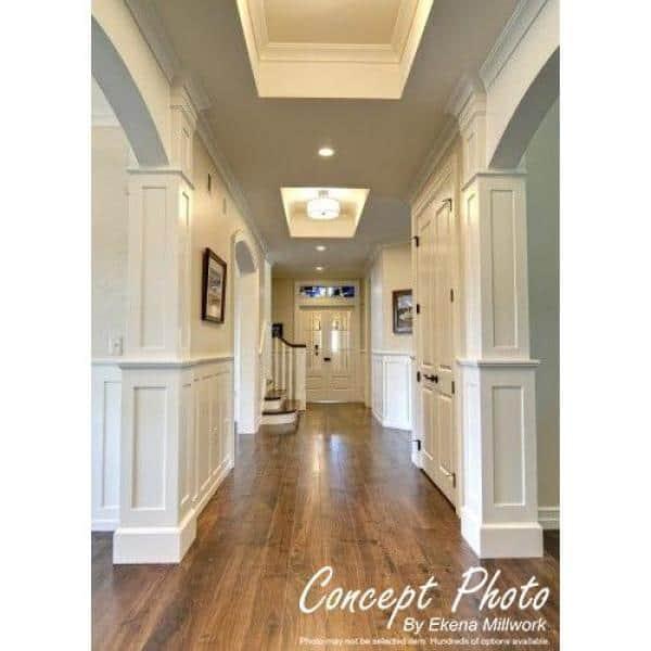 Ekena Millwork Acanthus Leaf Carved Wood Crown Moulding, Cherry