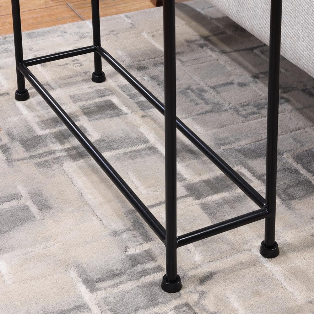 Comfort Pointe Tivoli Side Table Brass/Antique Bronze: Removable Tray, No Assembly, Metal Frame